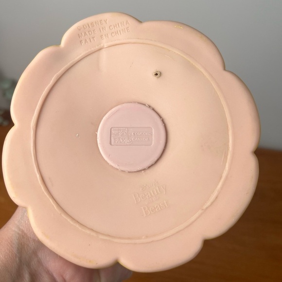 Vintage Disney Belle Beauty & The Beast Piggy Bank Vinyl Plastic Collectible - Picture 8 of 8